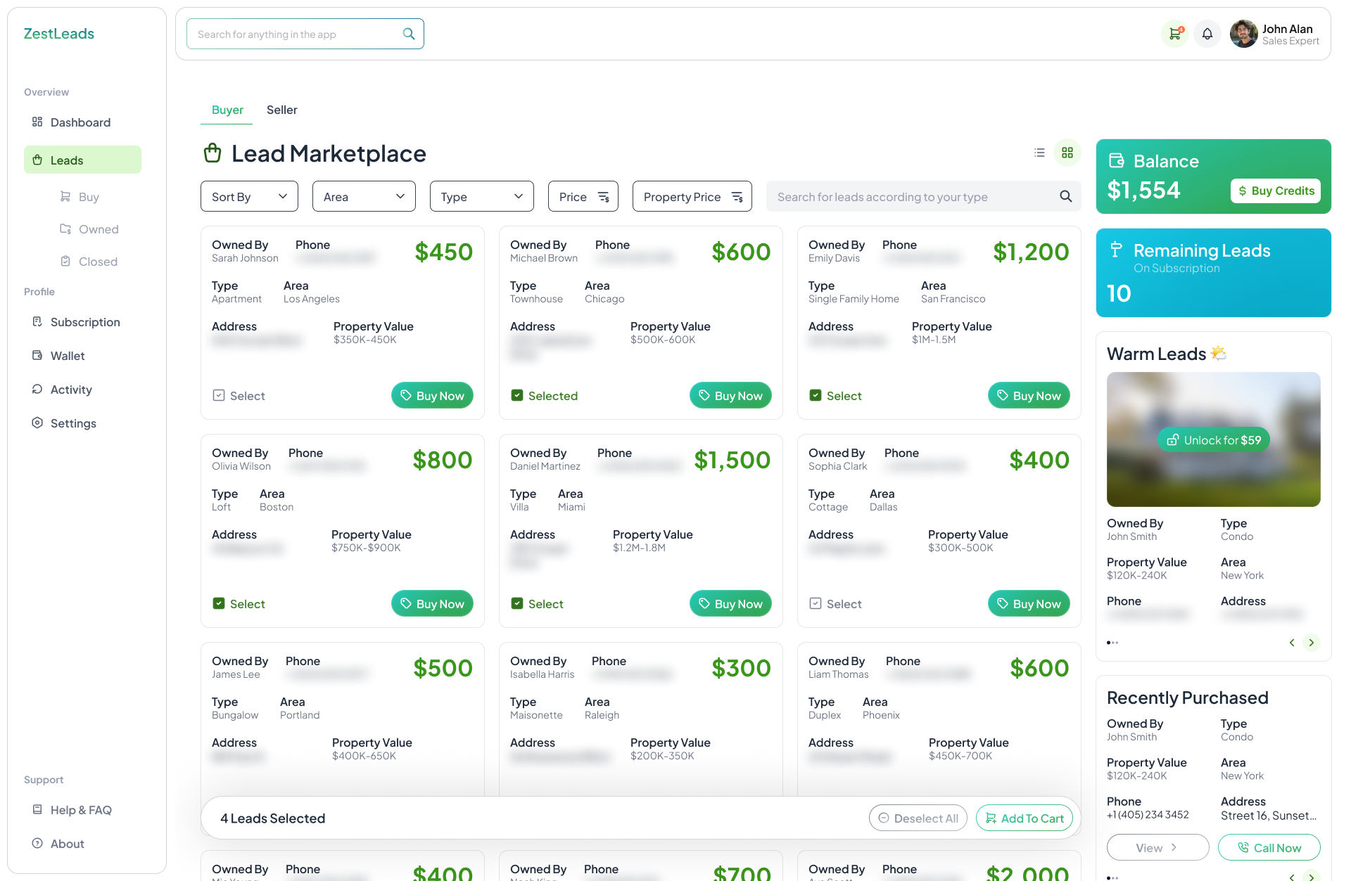 Browse Verified Leads